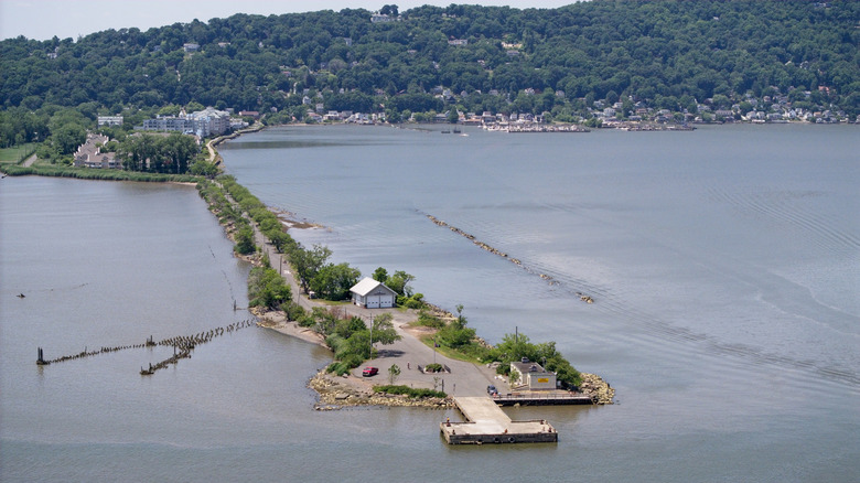 Aerial view of the Piermont Pier in New York