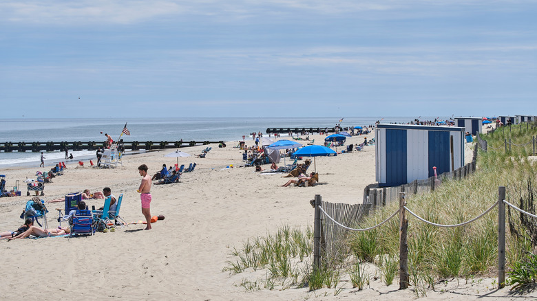 View of Rehoboth Beach and beachgoers
