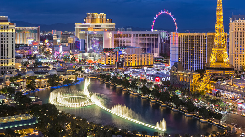 The Las vegas strip at night