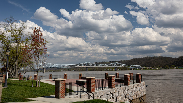 The Ohio River from Madison, Indiana, on a cloudy day
