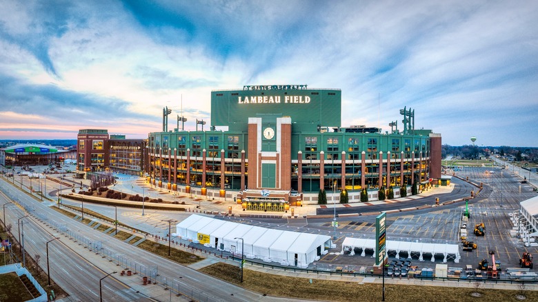 The exterior of Lambeau Field in Green Bay, Wisconsin