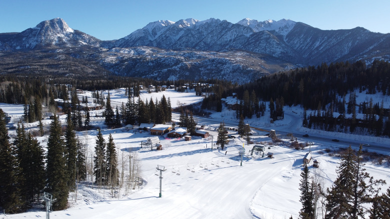 A view of the mountains at Purgatory Ski Resort