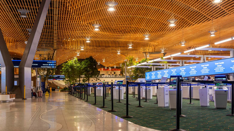 New ceilings and updates check in at Portland International Airport
