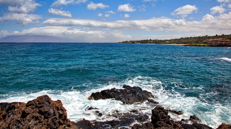 View of the ocean near Five Caves, Maui