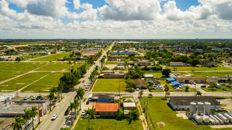 Aerial view of fields near Hometown, just two miles from Florida City'