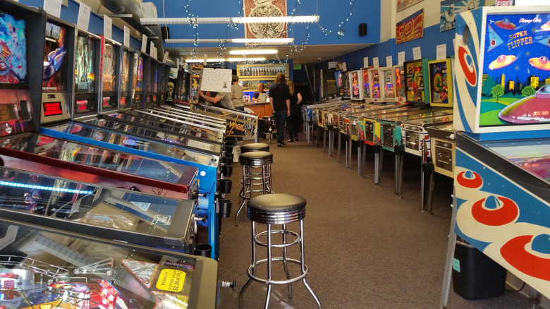 Interior of the Seattle Pinball Museum