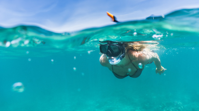 Woman snorkeling 
