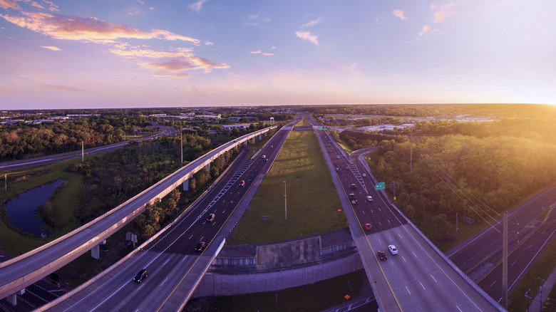 Aerial view of Interstate 4 in Sanford, Florida