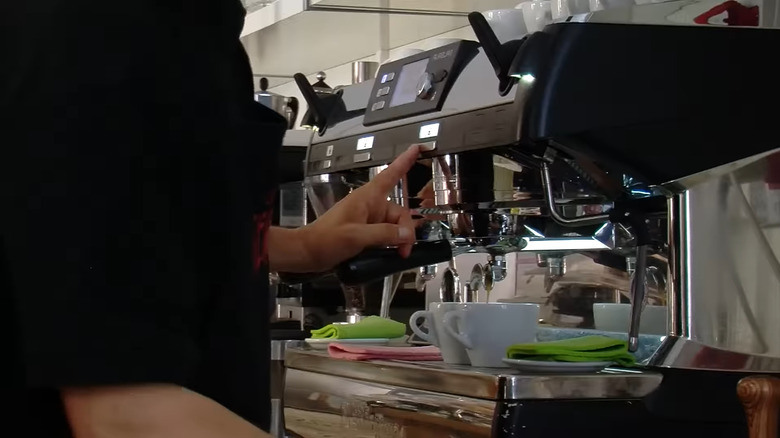 Manuel Terzi making traditional cappuccino