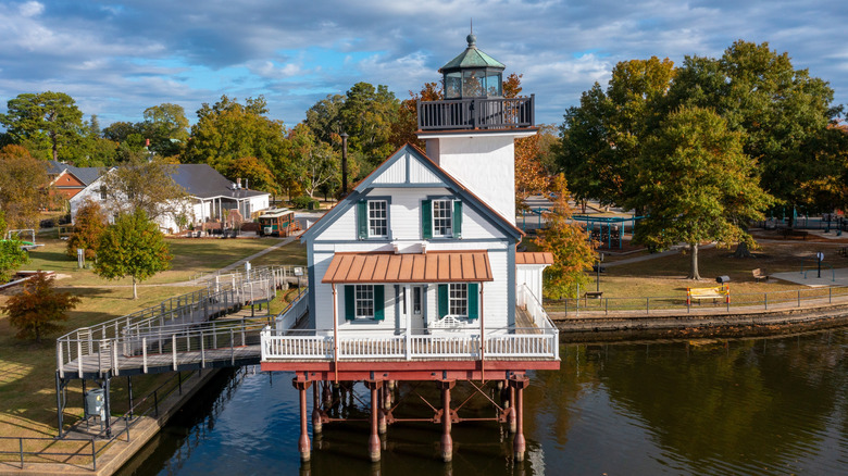 Roanoke River Lighthouse in Edenton, North Carolina, on Albemarle Sound