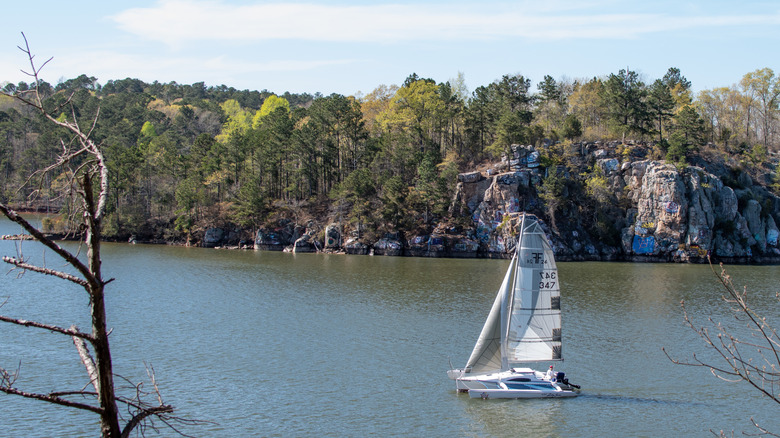 Sail boat on lake martin