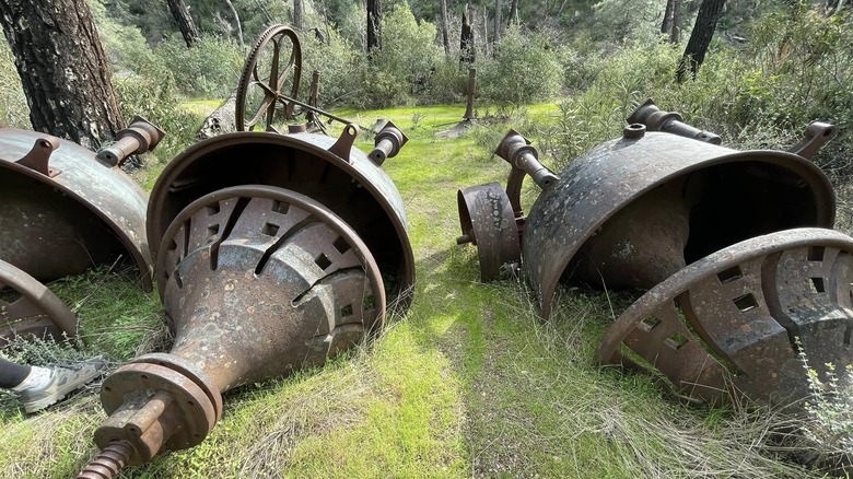 Old ironworks at the abandoned mine, Hite Cove Trail