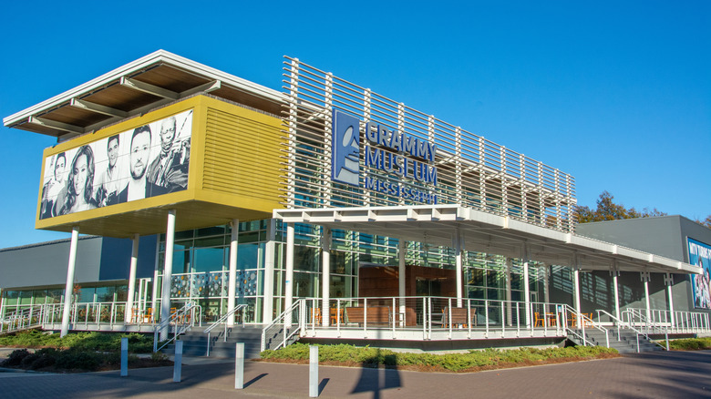 Exterior shot of The Grammy Museum in Cleveland, Mississippi