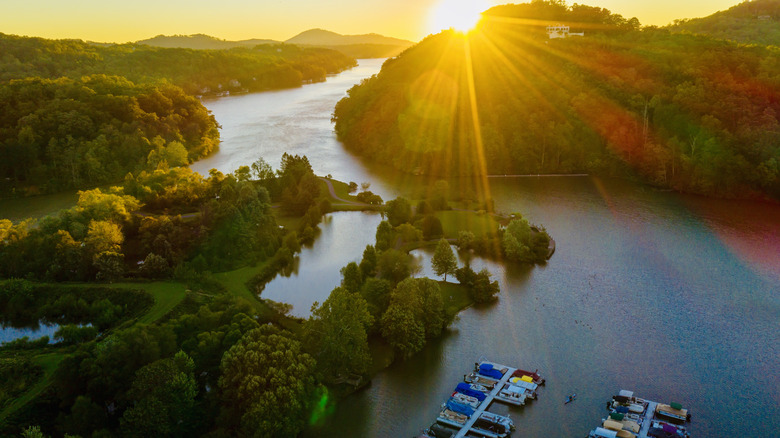 Sunset over Lake Lure, North Carolina