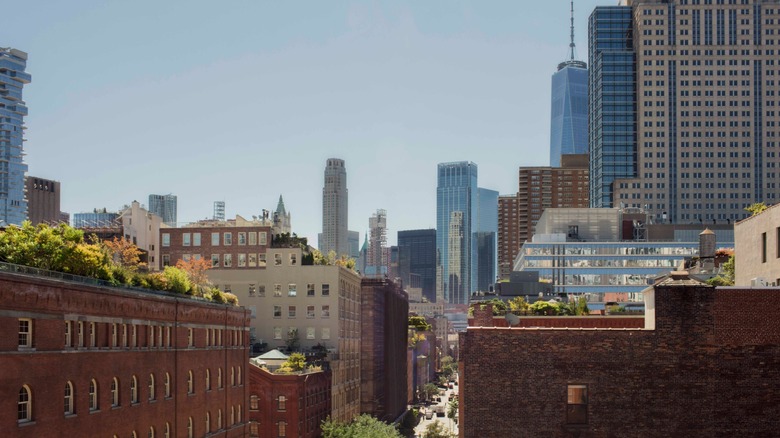 View of New York skyline from the Fouquet's New York rooftop