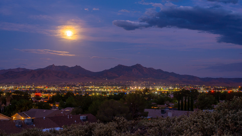 Lights across the city of Kingman, AZ at night