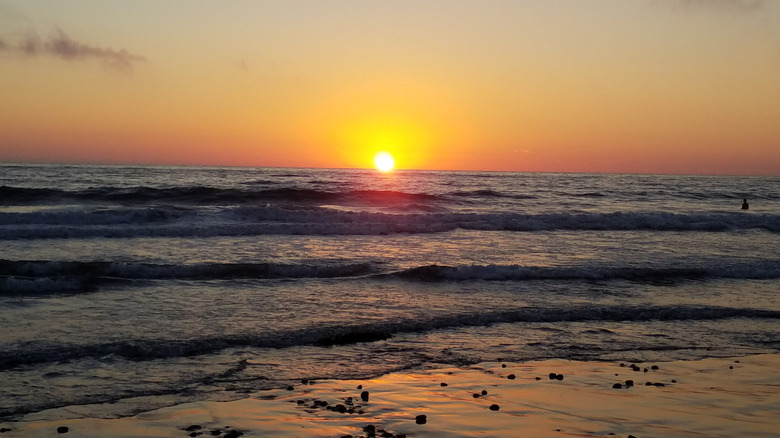 Sunset at South Ponto Beach in California