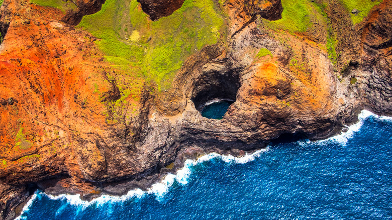 Hawaii's Na Pali coast from helicopter
