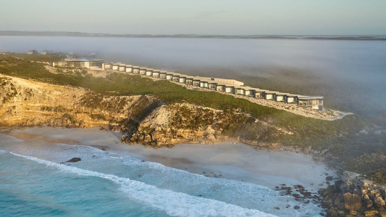 An aerial view of the Lodge on Kangaroo Island