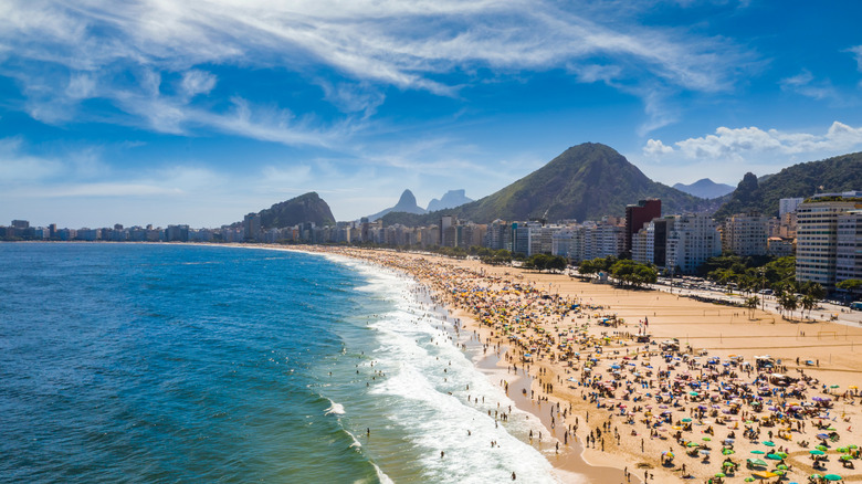 Rio beaches stretching across city