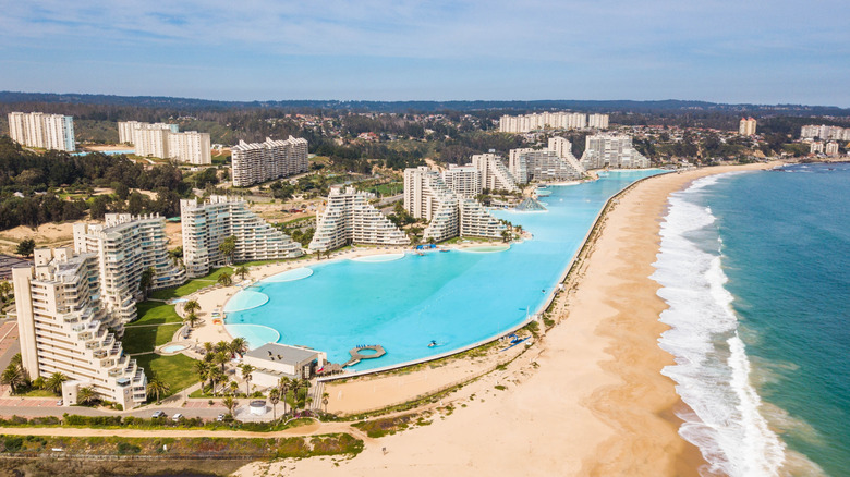 Aerial view of San Alfonso Del Mar and pool