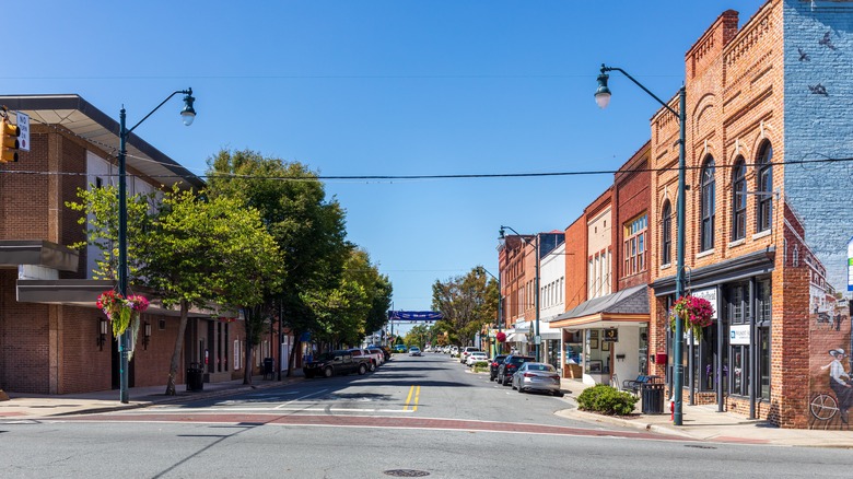 A view of Sunset Avenue in downtown Asheboro