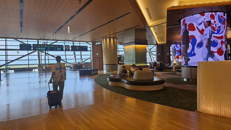 Relaxing interior at Kansai International Airport in Osaka