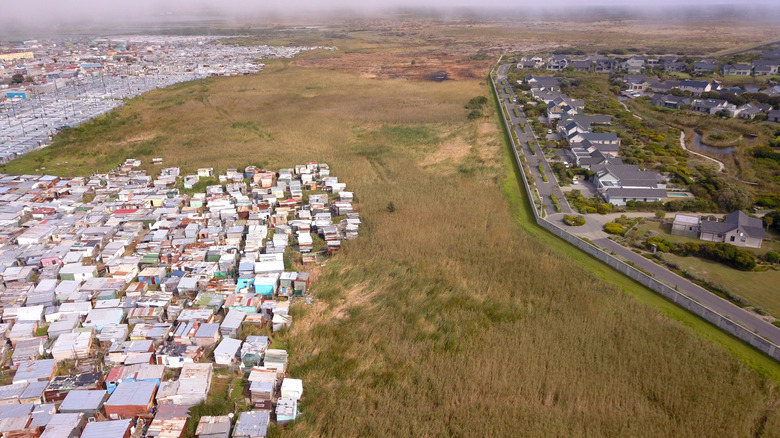 Aerial view of South Africa neighborhoods