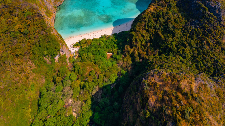 the limestone karsts of Maya Bay on Koh Phi Phi