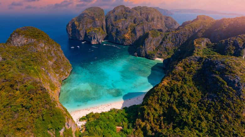 the limestone karsts of Maya Bay on Koh Phi Phi