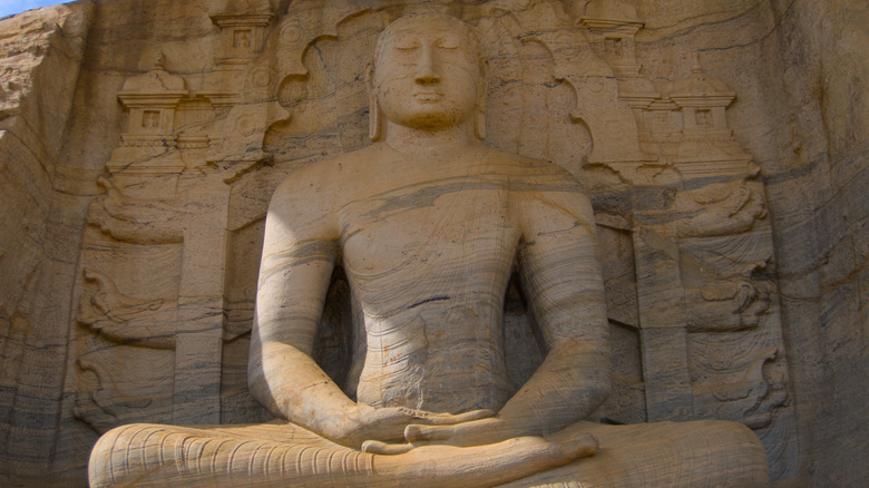 12th century granite Buddha in Polonnaruwa Sri Lanka