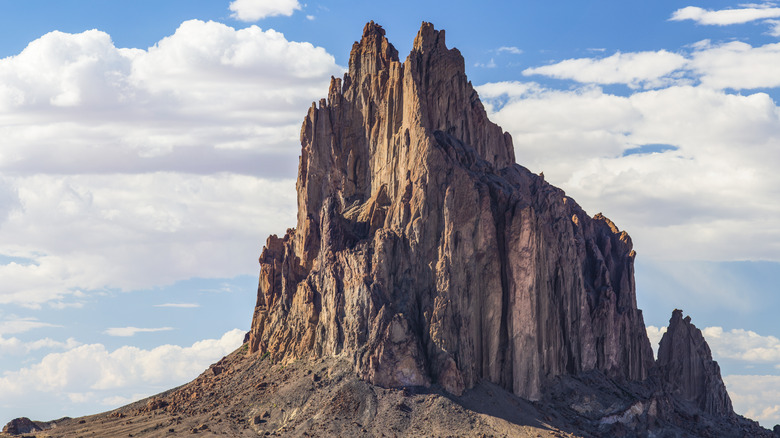 New Mexico's Shiprock on a sunny day