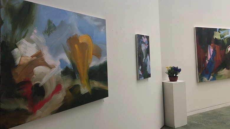 Paintings on display at Michael S. Currier Art Center in Putney, Vermont