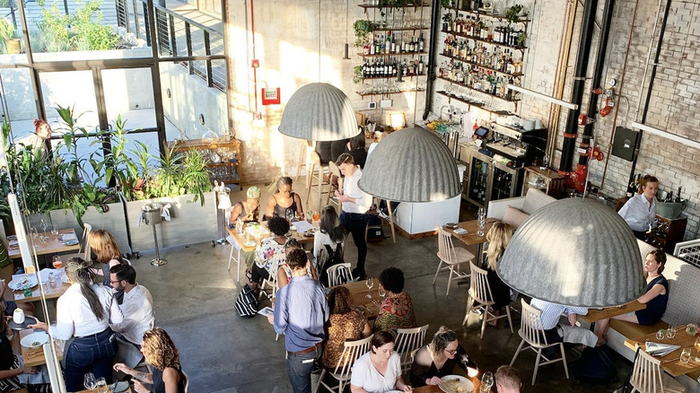 Aerial view of dining room at Gravitas in Ivy City.