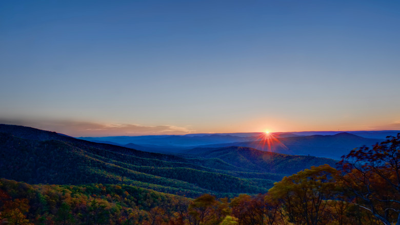 Sunset over the Appalachian Mountains outside Romney, West Virginia