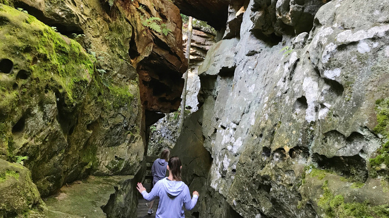 Visitors hiking through Beartown State Park