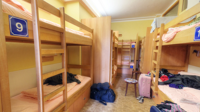 European youth hostel bunk beds