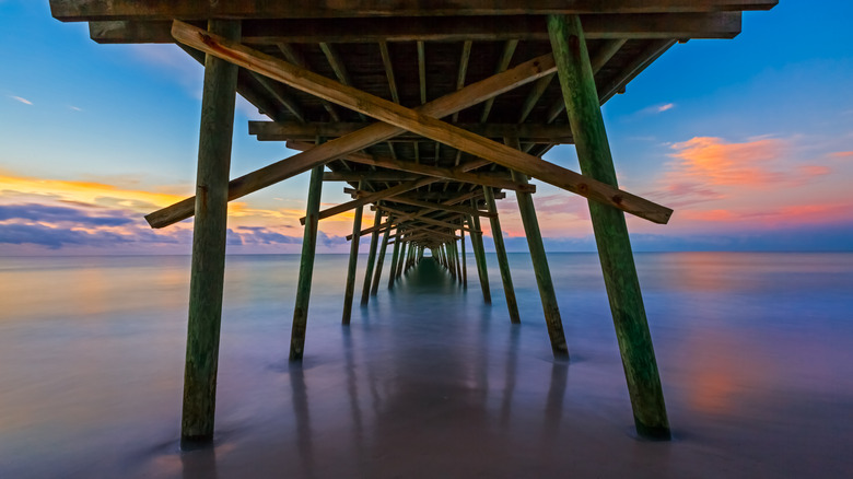 Sunset from under the Bogue Inlet Fishing Pier in Emerald Isle, NC