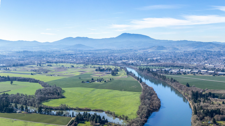 Aerial of Willamette Valley near Corvallis