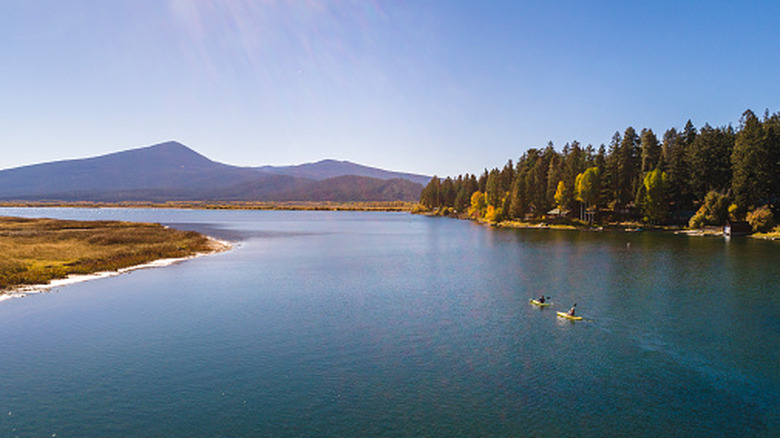 Kayakers on Upper Klamath Lake in Oregon