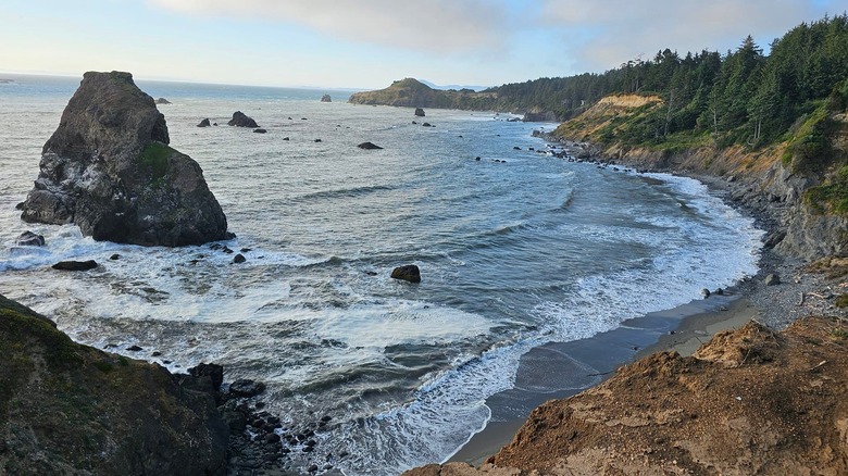 Cliffs and ocean at Otter Point State Recreation Site in Oregon