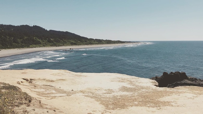 ﻿﻿White sand beach at Otter Point State Recreation Site