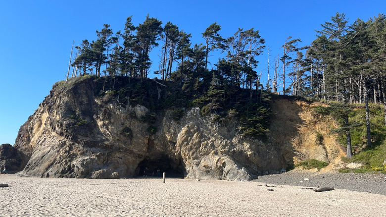 Hug Point beach cave near Cannon Beach, Oregon