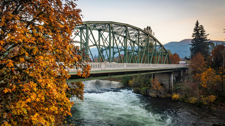 Bridge over the Little North Fork Santiam River in Mill City, Oregon