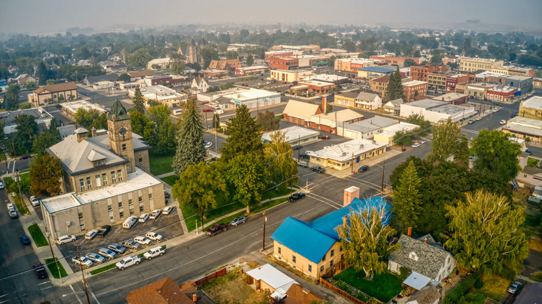 Aerial view of Baker City, Oregon