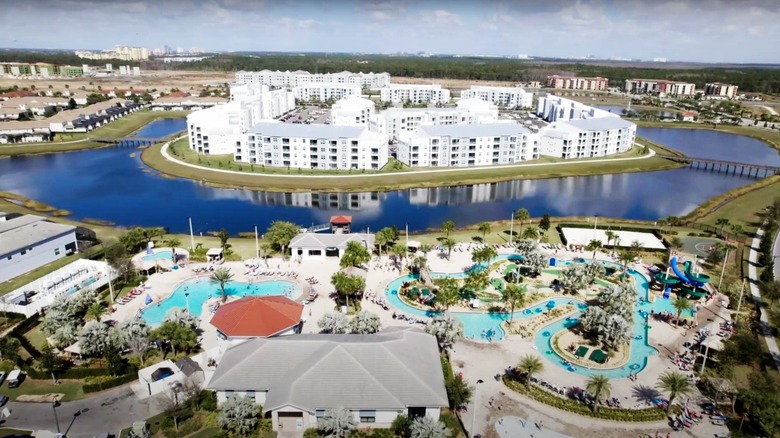 Aerial view of Storey Lake Resort lazy river in Kissimmee, Florida