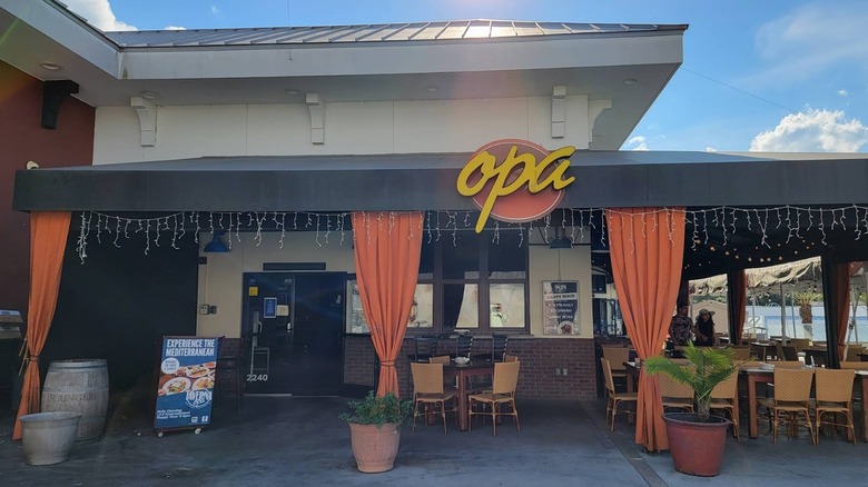The exterior of Opa in Pointe Orlando