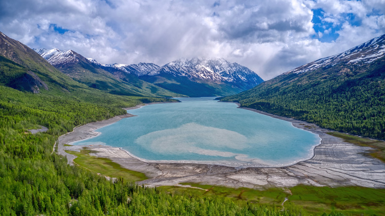 view of lake eklutna at chugach state park