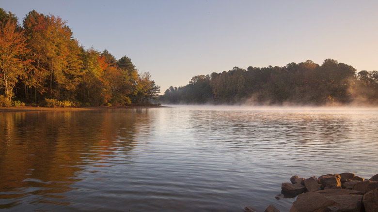 autumn foliage on Lake Norman, North Carolina