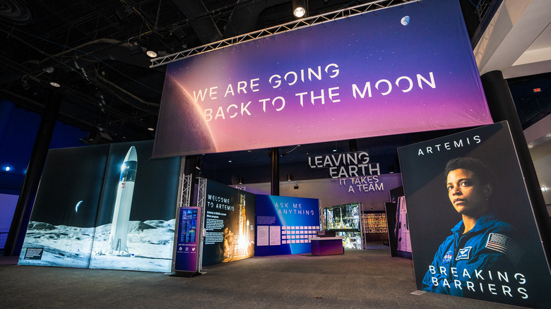 Signage for Artemis at the Space Center Houston